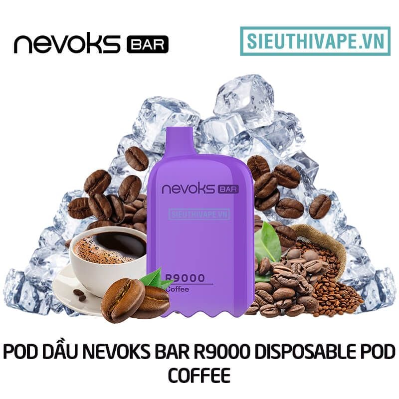  Nevoks Bar R9000 Coffee - Pod 1 Lần 9000 Hơi Có Sạc 