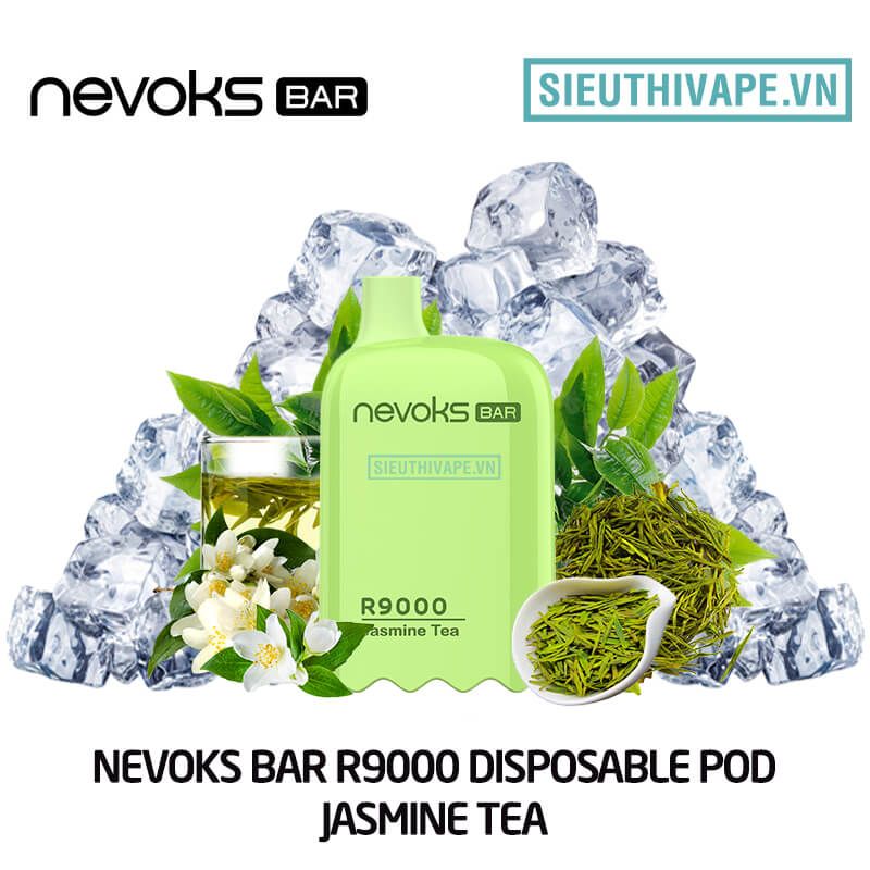  Nevoks Bar R9000 Jasmine Tea - Pod 1 Lần 9000 Hơi Có Sạc 