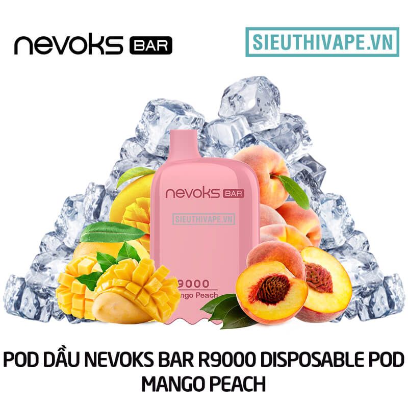  Nevoks Bar R9000 Mango Peach - Pod 1 Lần 9000 Hơi Có Sạc 