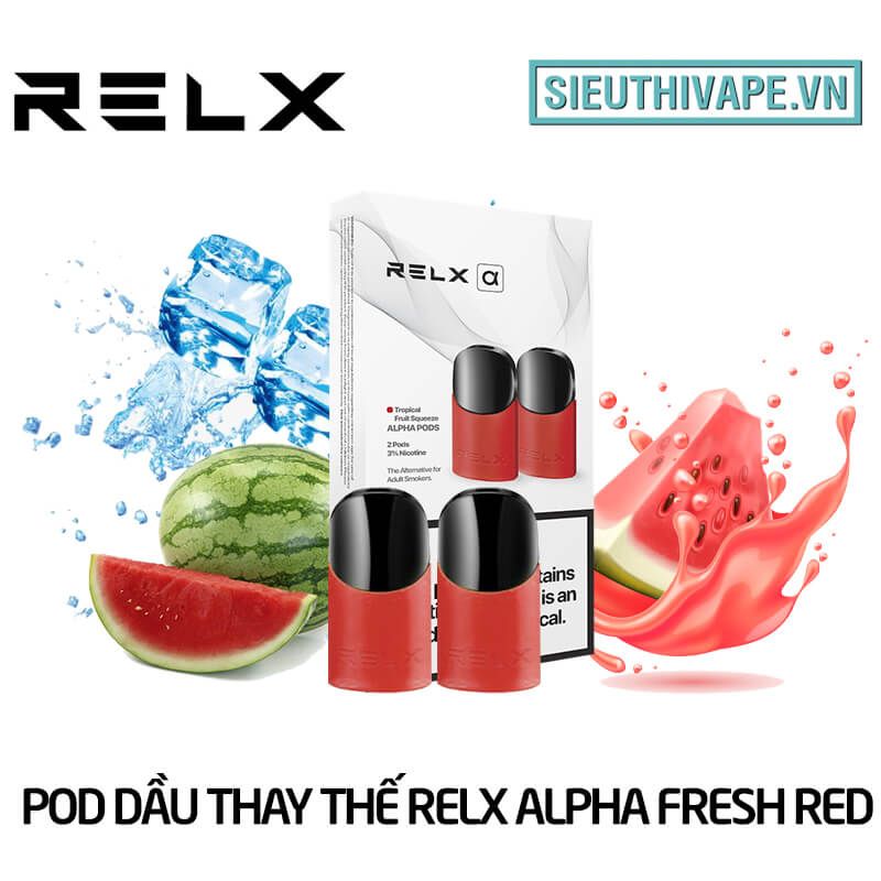  Pod Dầu Thay Thế Relx Alpha Fresh Red - Pack 2 Pod Chính Hãng 