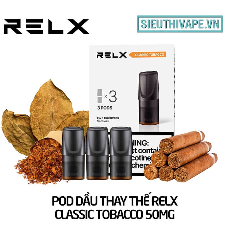  Pod Dầu Thay Thế Relx Zero Classic Tobacco - Pack 3 Pod Chính Hãng 