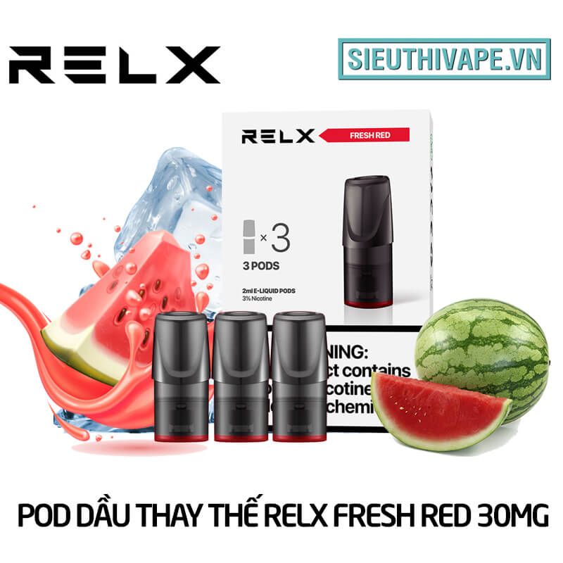  Pod Dầu Thay Thế Relx Zero Fresh Red - Pack 3 Pod Chính Hãng 