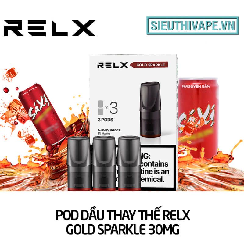  Pod Dầu Thay Thế Relx Zero Gold Sparkle - Pack 3 Pod Chính Hãng 