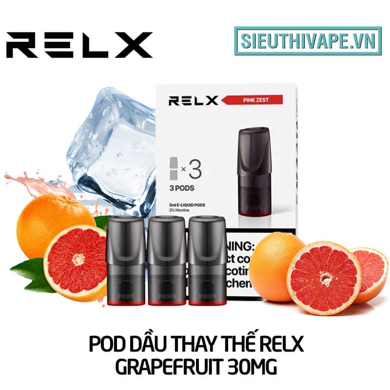  Pod Dầu ThayThế Relx Zero Grapefruit - Pack 3 Pod Chính Hãng 