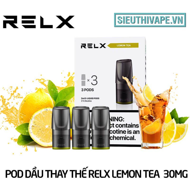  Pod Dầu Thay Thế Relx Zero Lemon Tea - Pack 3 Pod Chính Hãng 