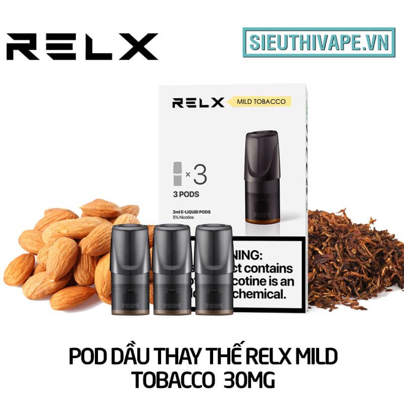  Pod Dầu Thay Thế Relx Zero Mild Tobacco - Pack 3 Pod Chính Hãng 