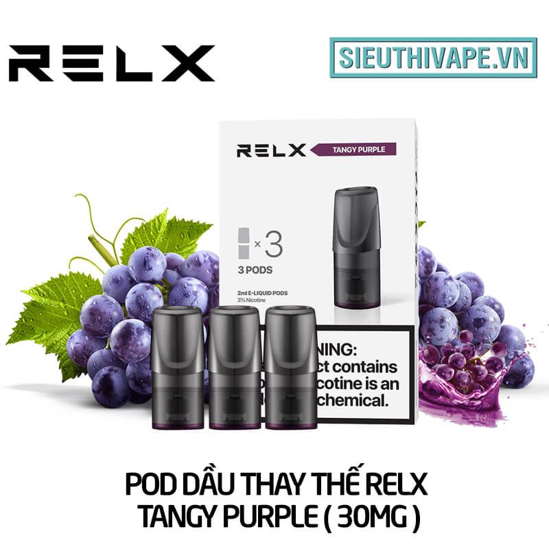  Pod Dầu Thay Thế Relx Zero Tangy Purple - Pack 3 Pod Chính Hãng 