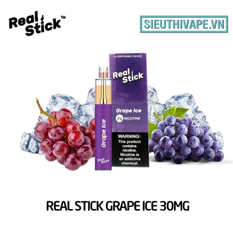  Real Stick Grape Ice 30mg - Disposable Pod dùng 1 lần 