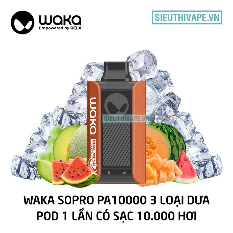  Relx Waka soPro PA10000 Triple Melon - Pod 1 Lần Có Sạc 10000 Hơi 