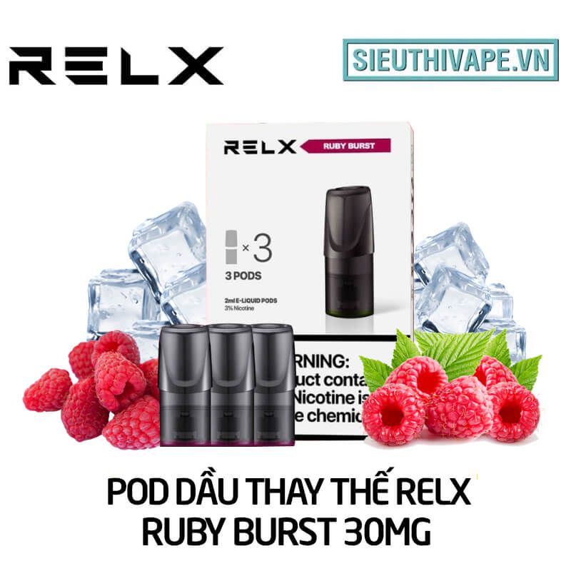  Pod Dầu Thay Thế Relx Zero Ruby Burst - Pack 3 Pod Chính Hãng 