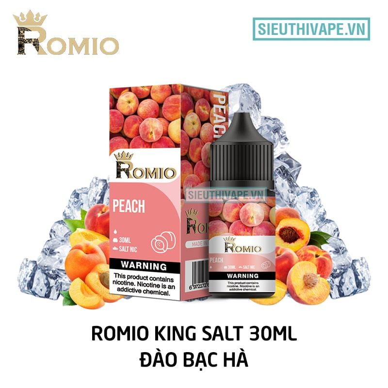  Romio King Salt Peach Ice - Tinh Dầu Saltnic Chính Hãng 