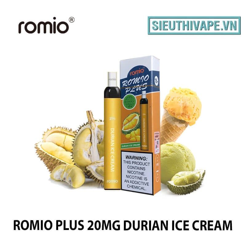  Romio Plus 20mg Durian Ice Cream - Disposable Pod dùng 1 lần 