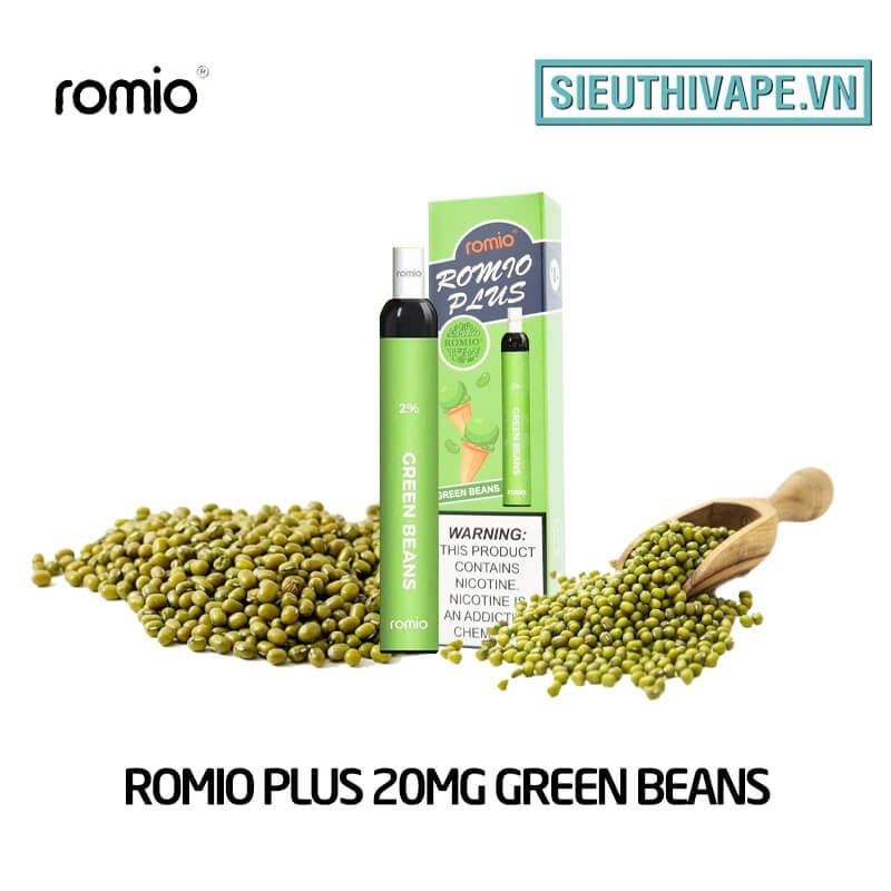  Romio Plus 25mg Green Beans - Disposable Pod dùng 1 lần 