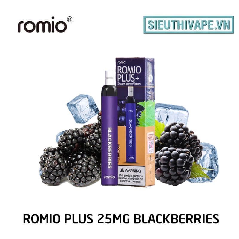  Romio Plus 25mg Blackberries - Disposable Pod dùng 1 lần 