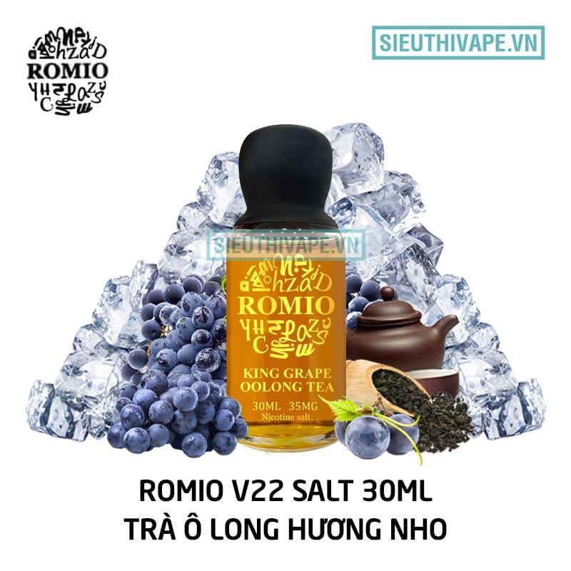  Romio V22 King Grape Oolong Tea Salt 30ml - Tinh Dầu Saltnic Chính Hãng 