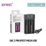  Sạc 2 Pin Efest Mega USB - Chính Hãng 