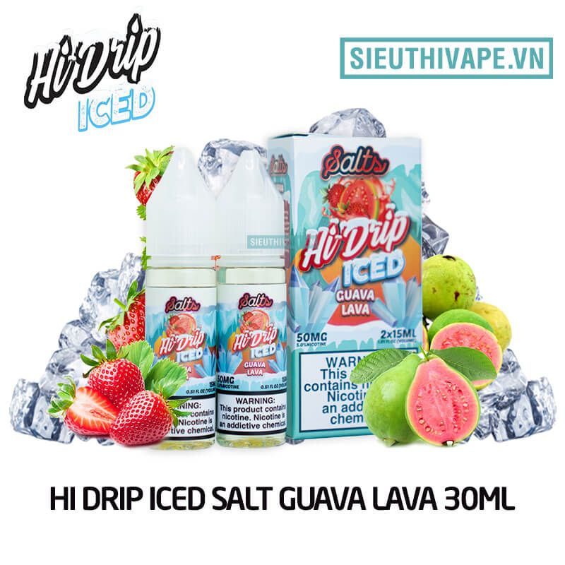  Hi Drip ICED Salt Guava Lava 30ml - Tinh Dầu Salt Nic Mỹ 