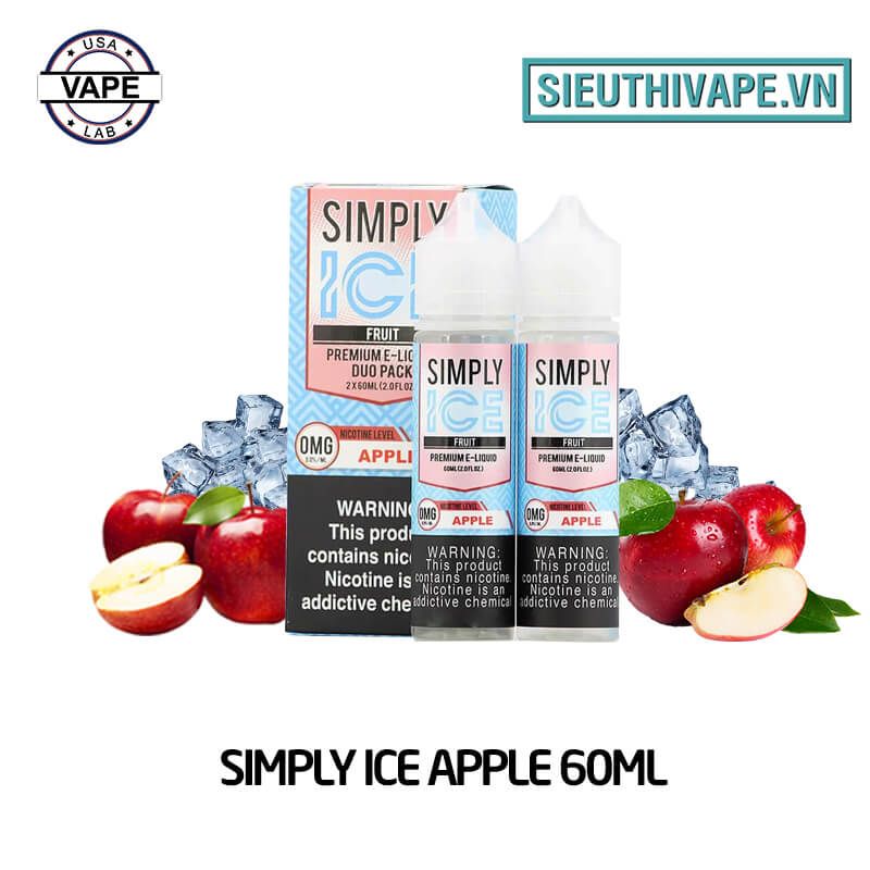  Simply Ice Apple 60ml - Tinh Dầu Vape Mỹ 