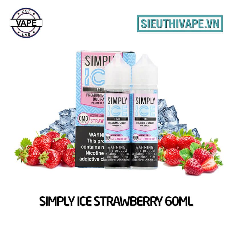  Simply Ice Strawberry 60ml - Tinh Dầu Vape Mỹ 