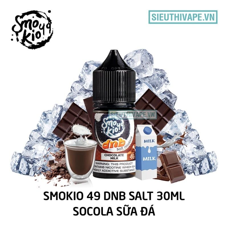  Smokio 49 DNB Salt Chocolate Milk 30ml - Tinh Dầu Saltnic Chính Hãng 