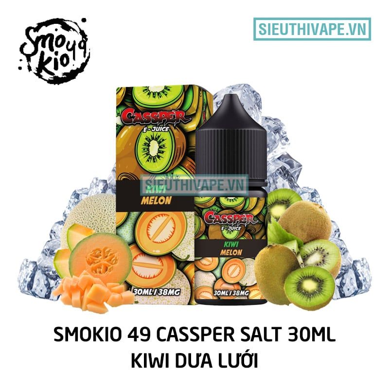  Smokio 49 Cassper Salt Kiwi Melon 30ml - Tinh Dầu Salt Nic Chính Hãng 