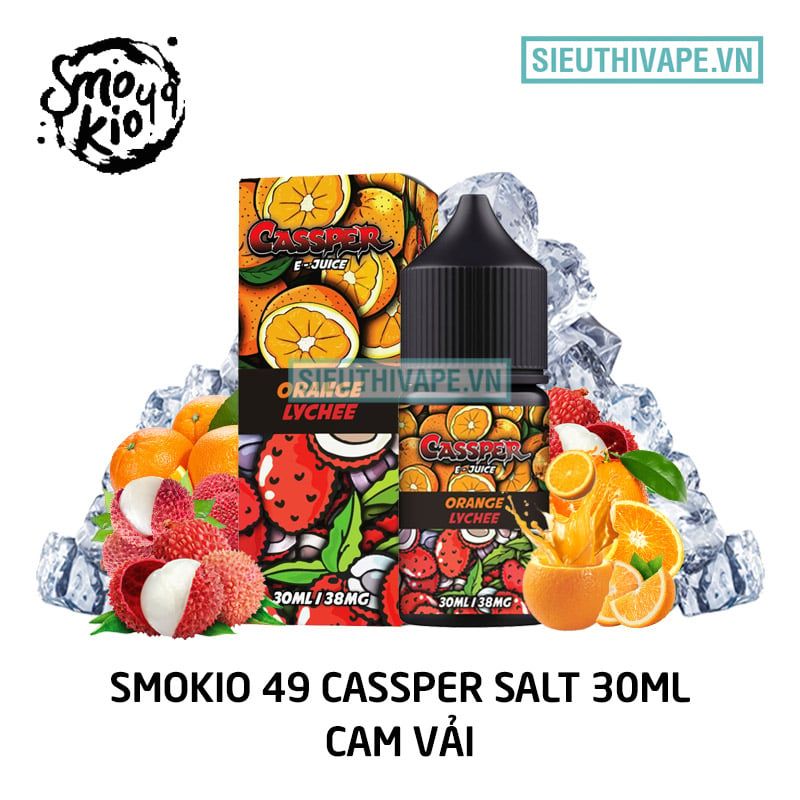  Smokio 49 Cassper Salt Orange Lychee 30ml - Tinh Dầu Salt Nic Chính Hãng 
