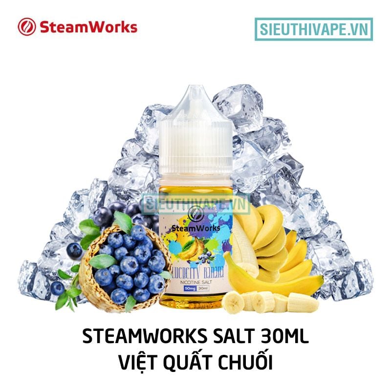  Steamworks Salt Blueberry Banana 30ml - Tinh Dầu Saltnic Anh 