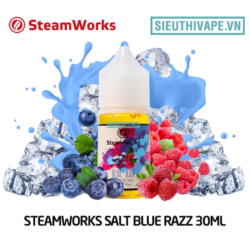  Steamworks Salt Blue Razz 30ml - Tinh Dầu Saltnic UK 