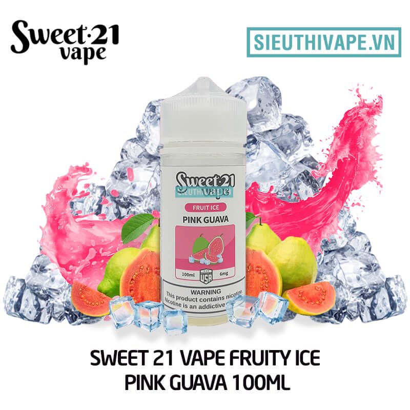  Sweet 21 Vape Fruity Ice Pink Guava 100ml - Tinh Dầu Vape Mỹ 