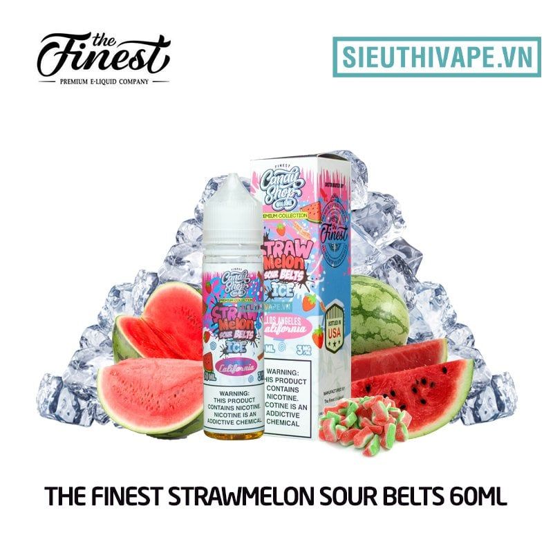  The Finest Strawmelon Sour Belts 60ml - Tinh Dầu Vape Mỹ 