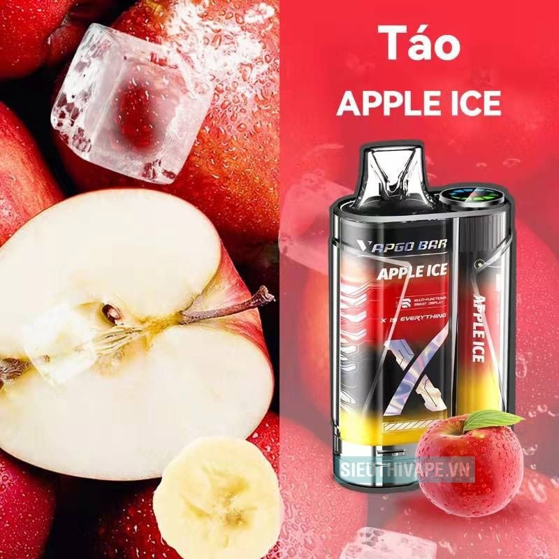  Vapgo Bar X Apple Ice - Pod 1 Lần Có Sạc 12000 Hơi 