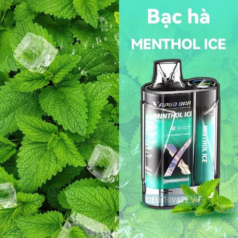  Vapgo Bar X Menthol Ice - Pod 1 Lần Có Sạc 12000 Hơi 