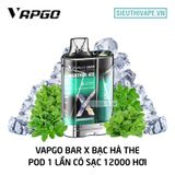  Vapgo Bar X Menthol Ice - Pod 1 Lần Có Sạc 12000 Hơi 