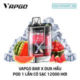  Vapgo Bar X Watermelon Ice - Pod 1 Lần Có Sạc 12000 Hơi 