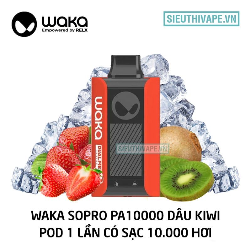  Relx Waka soPro PA10000 Strawberry Kiwi - Pod 1 Lần 10000 Hơi Có Sạc 