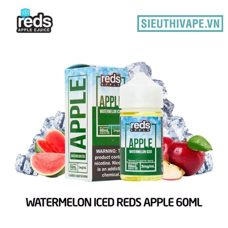  Watermelon Iced Reds Apple 60ml - Tinh Dầu Vape Mỹ 