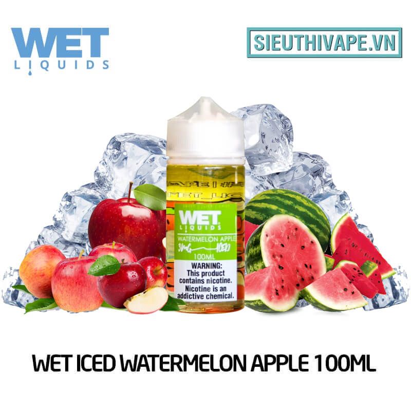  Wet Iced Watermelon Apple 100ml - Tinh Dầu Vape Mỹ 