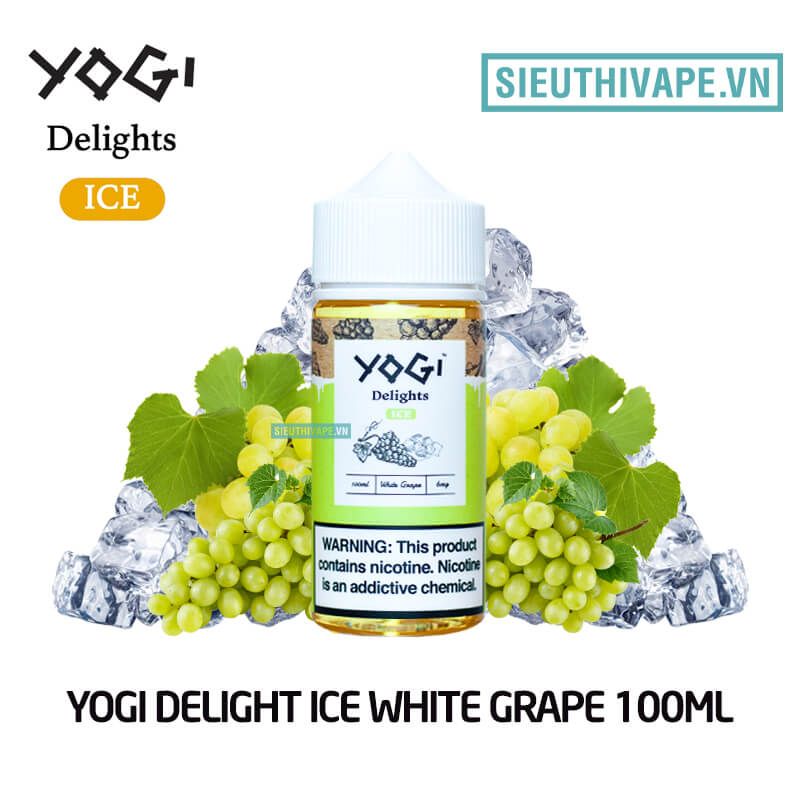  Yogi Delights White Grape Ice 100ml - Tinh Dầu Vape Mỹ 