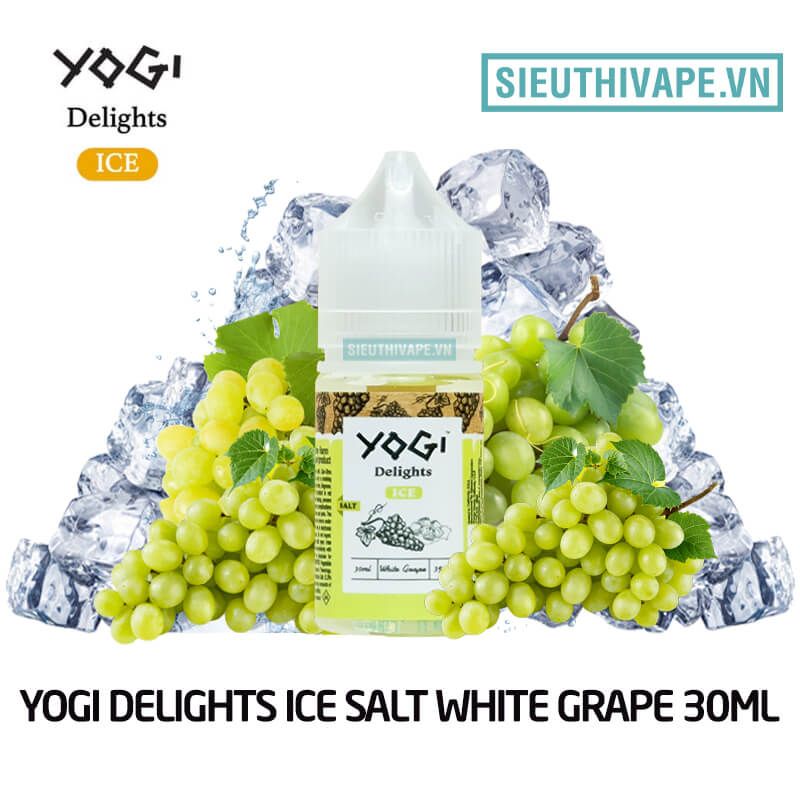  Yogi Delights White Grape Ice Salt Nic 30ml - Tinh Dầu Salt Nic Mỹ 