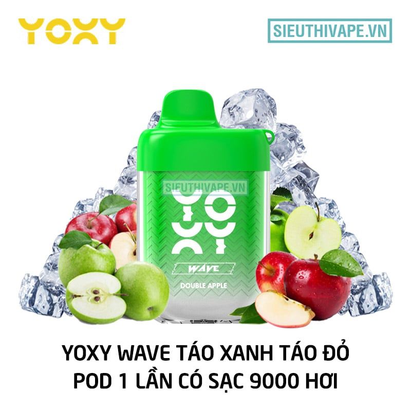  Yoxy Wave Double Apple - Pod 1 Lần Có Sạc 9000 Hơi 