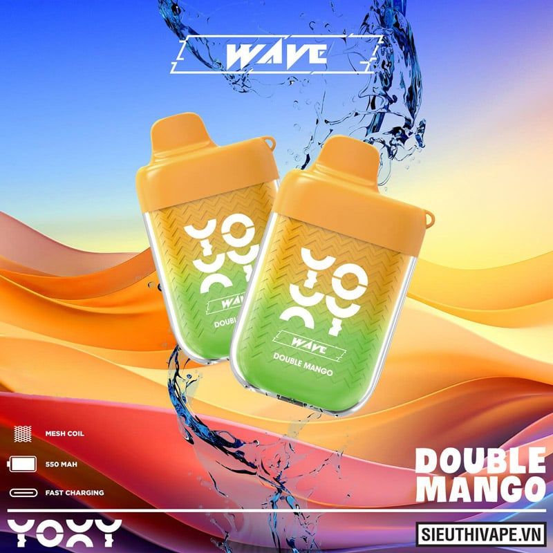  Yoxy Wave Double Mango - Pod 1 Lần Có Sạc 9000 Hơi 