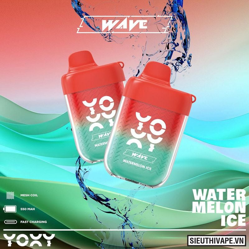  Yoxy Wave Watermelon Ice - Pod 1 Lần Có Sạc 9000 Hơi 