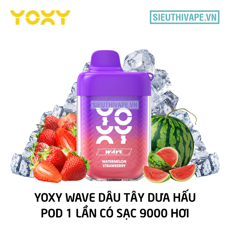 Yoxy Wave Dâu Tây Dưa Hấu - Pod dùng 1 lần 9000 hơi