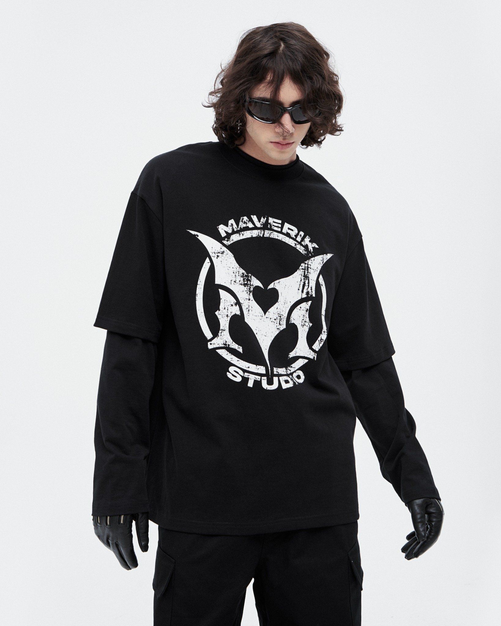  MAVERIK® BATWING LOGO OVERSIZED T-SHIRT ( BLACK ) 