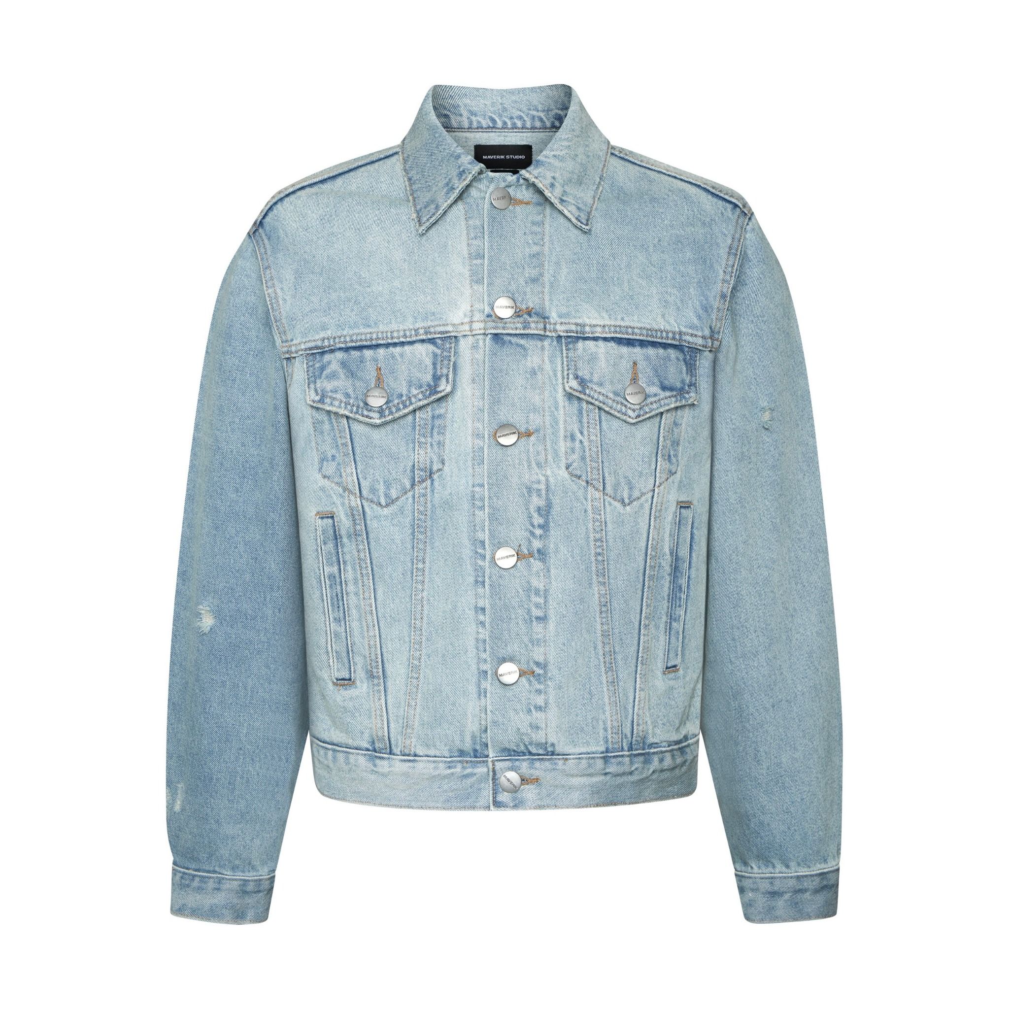  MAVERIK® - VINTAGE WASHED DIRTY BLUE DENIM JACKET 