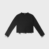  Distressed Knit Shirt ( Black ) 