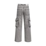  VINTAGE CARGO FLARED JEANS ( LIGHT GREY WASHED ) 