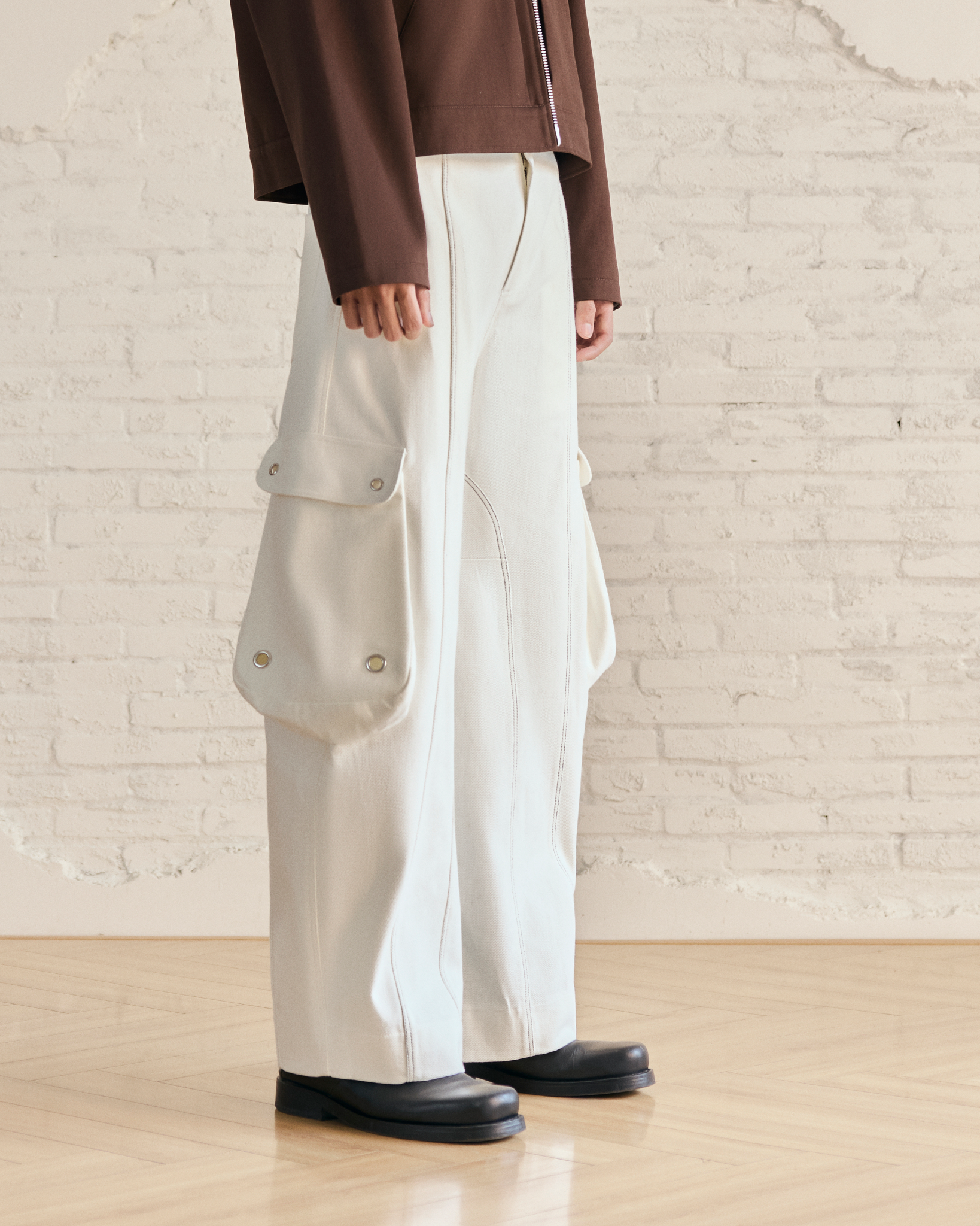  MAVERIK® BAGGY CARGO PANTS ( CREAM ) 