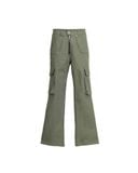  Flare Kaki Zipped Pants ( Olive ) 