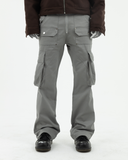  Flare Kaki Cargo Pants ( Grey ) 
